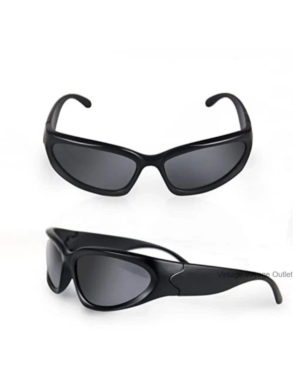 Y2K Wrap Around Sunglasses Retro 90s Futuristic UV Protection Driving